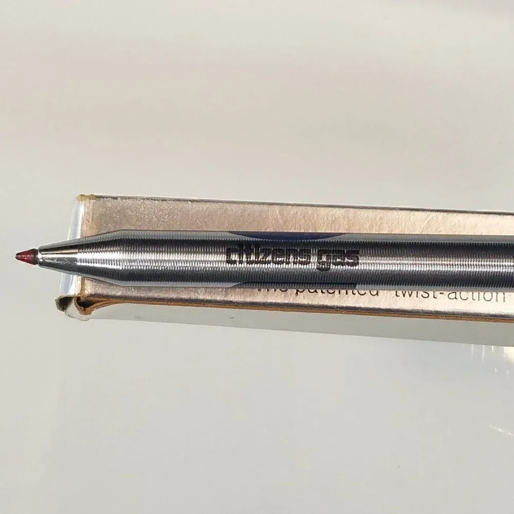 Citizens Gas Vintage Ballpoint Pen Chromatic Double Twist 2 Color Needs Refills